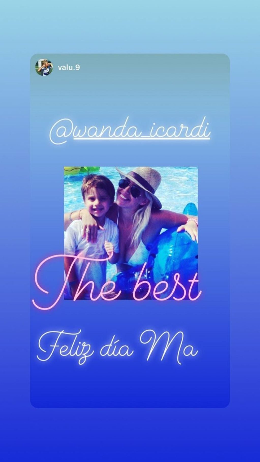 El tierno mensaje de Valentino López a su mamá (Foto: Instagram/ @wanda_icardi)