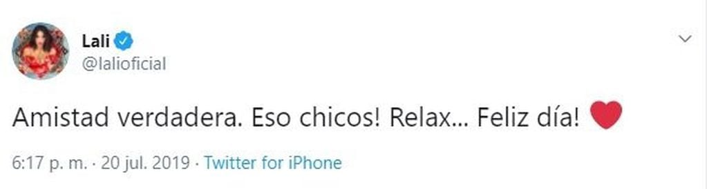 El tuit de Lali Espósito que causó polémica y las explicaciones (Foto: Captura)