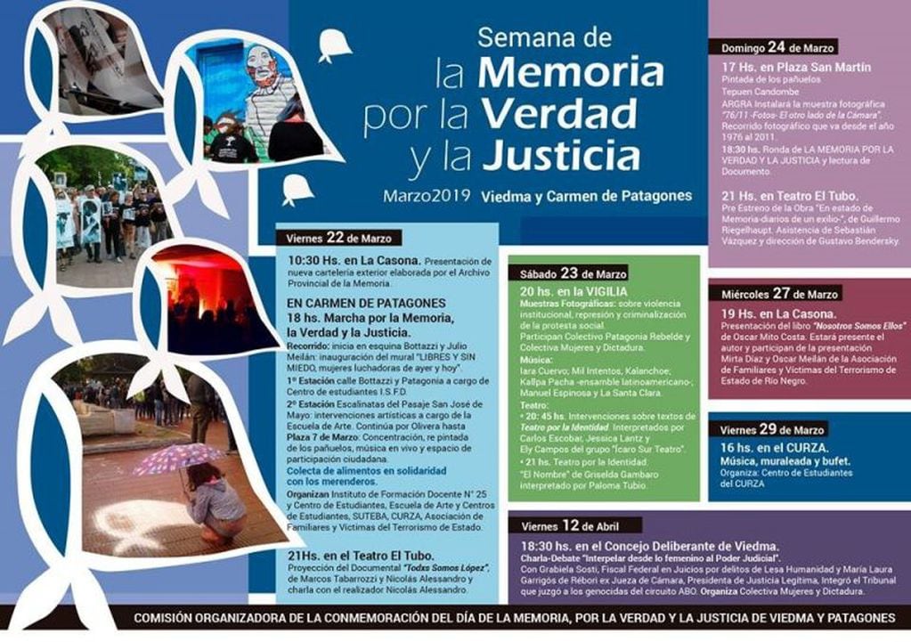 Realizarán diversas actividades en Viedma y Patagones por el Día de la Memoria