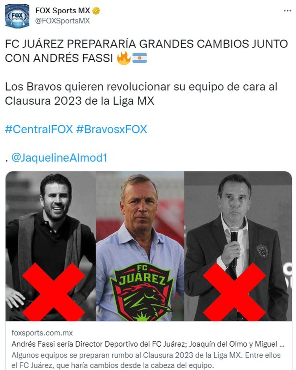 El FC Juárez tendría a Fassi como director deportivo, según medios mexicanos.