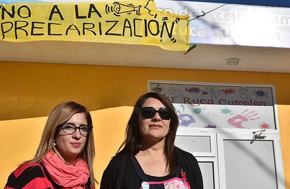 Las voceras del “Ruca Cumelén” explicaron que ya no hay dinero para las viandas de los niños. Foto: Diario Jornada.
