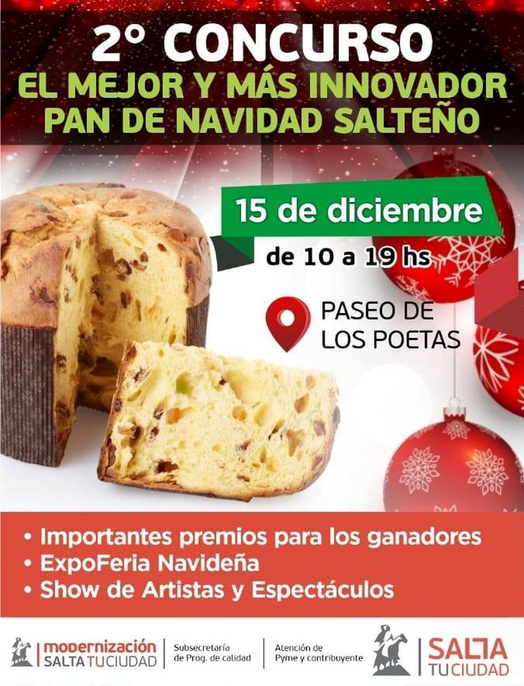 2º Concurso El Mejor y Más Innovador Pan de Navidad Salteño (Facebook Gobierno de la Ciudad de Salta)