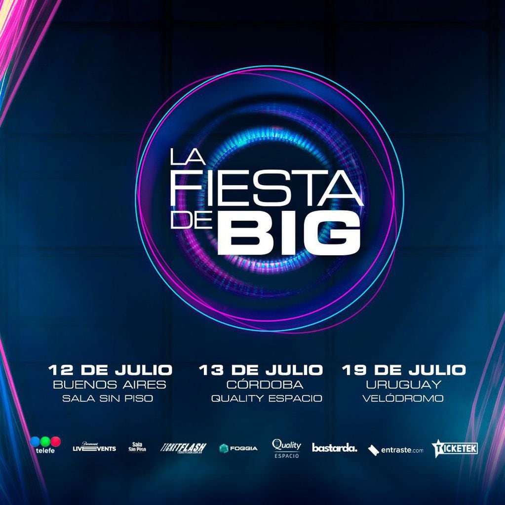 La Fiesta de Big llegará a Córdoba el sábado 13 de julio.
