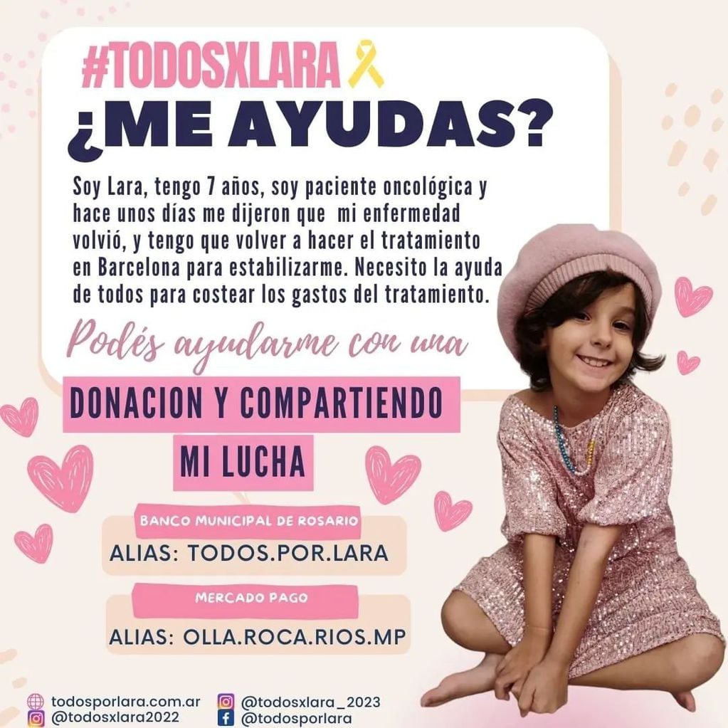 Lara, la niña de Rosario de la campaña todosxlara.