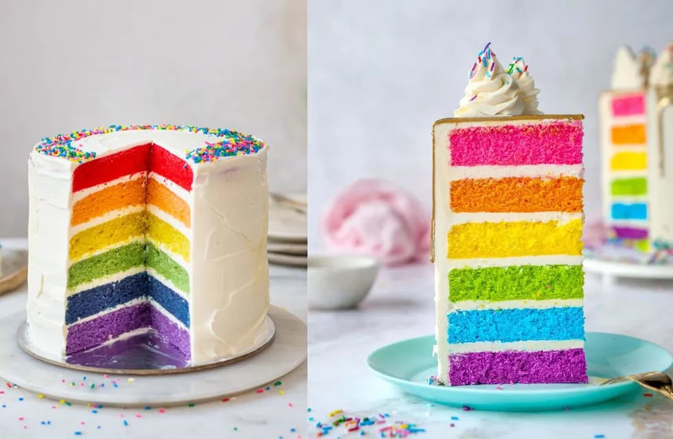 Cómo hacer una torta de cumpleaños arcoiris, un éxito entre los más chicos.