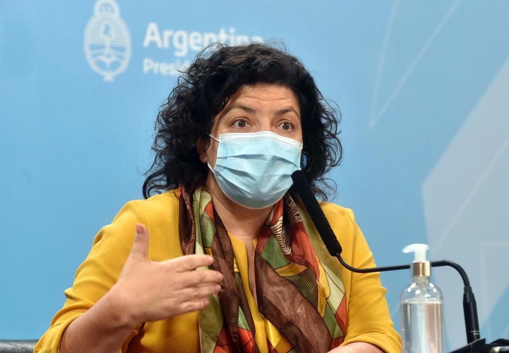Carla Vizzotti en conferencia de prensa. (Presidencia)
