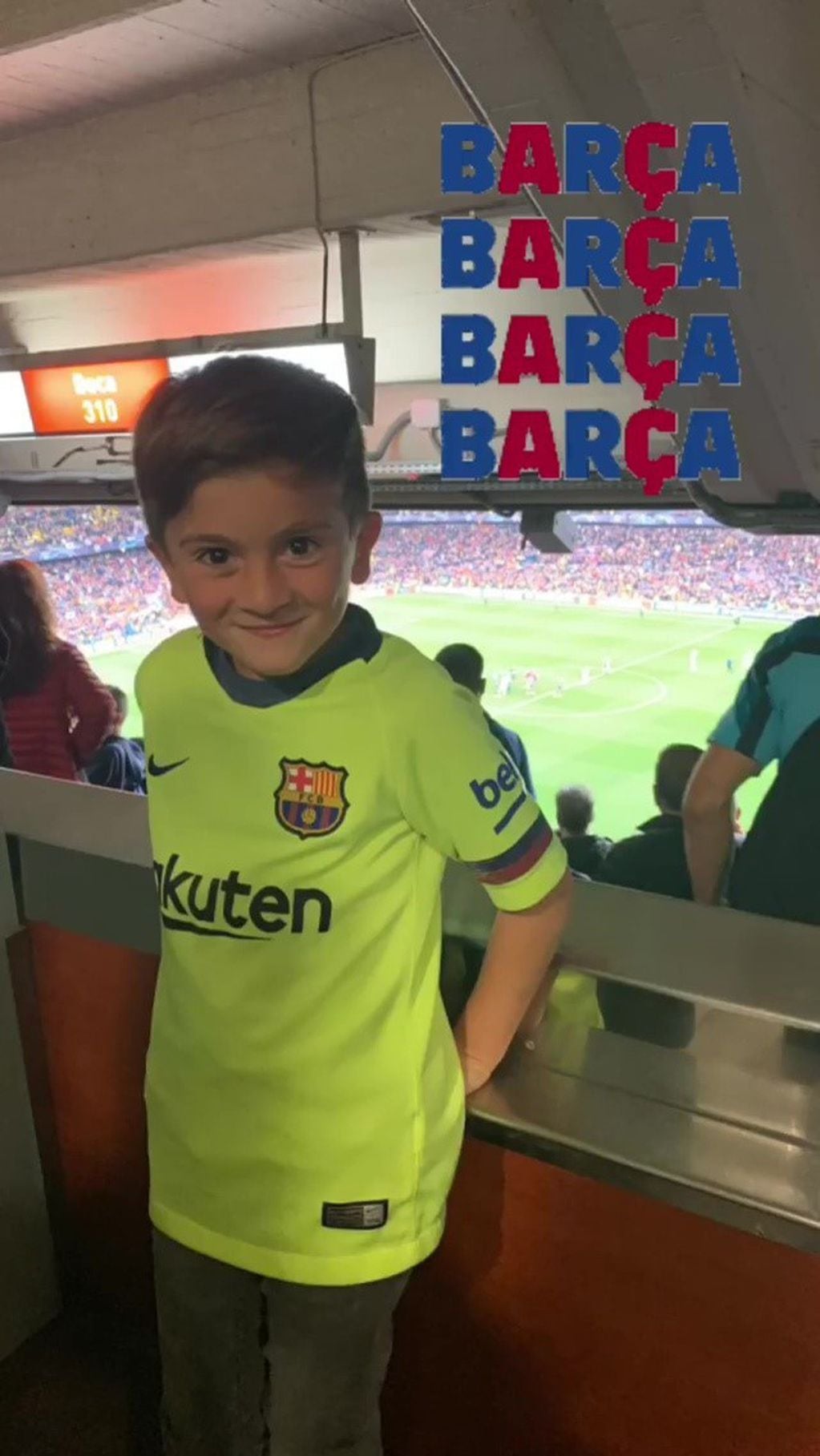 Thiago Messi en el Camp Nou. (Instagram)