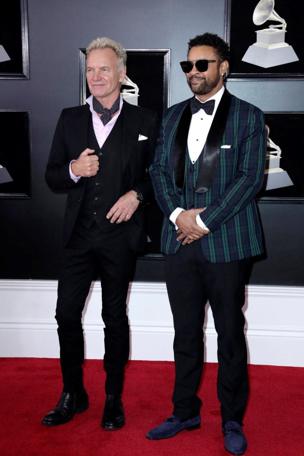 PFX62. New York (United States), 28/01/2018.- Sting (L) and Shaggy arrive for the 60th annual Grammy Awards ceremony at Madison Square Garden in New York, New York, USA, 28 January 2018. (Nueva York, Estados Unidos) EFE/EPA/JASON SZENES