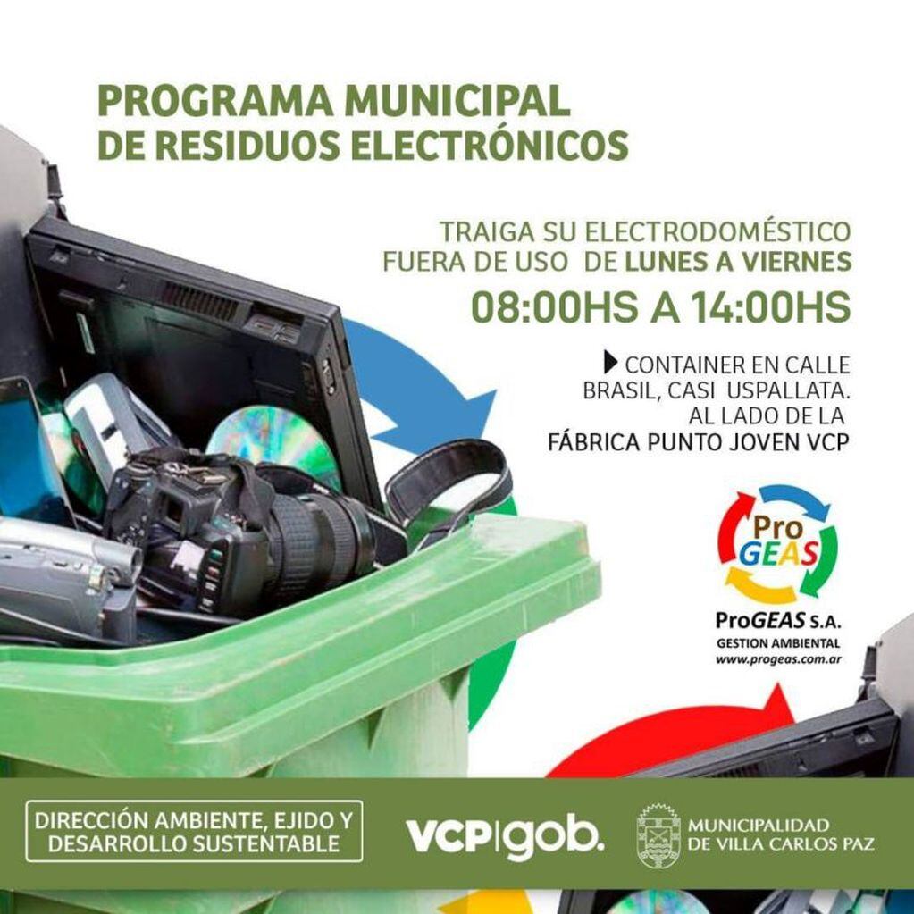 Programa municipal de residuos electrónicos.