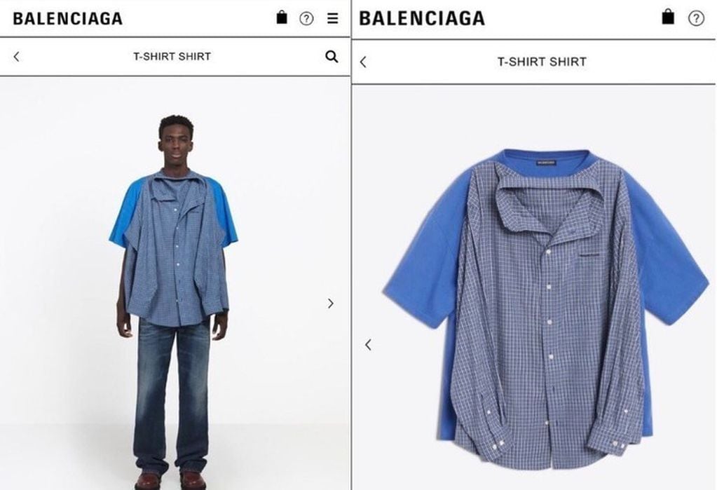 Tras las "Crocs con plataforma", Balenciaga lanzó la "camisa camiseta"
