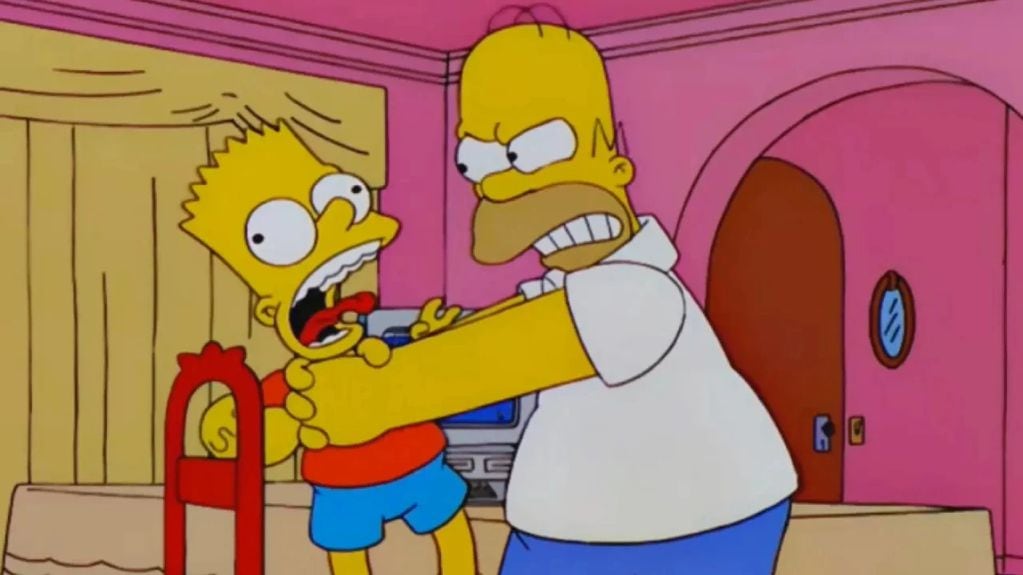 Homero ya no estrangulará más a Bart.