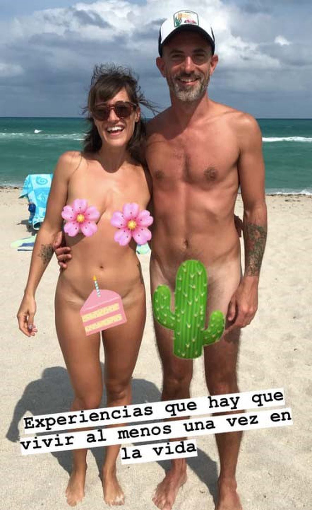 Camila Salazar y su novio, desnudos en una playa de Miami (Foto: Instagram/salazarcamille)