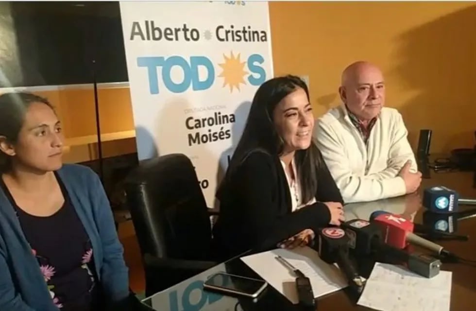 Carolina Moisés en conferencia de prensa, en Jujuy