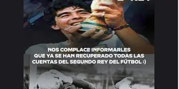 Hackearon la fan page de Diego Armando Maradona en Facebook.