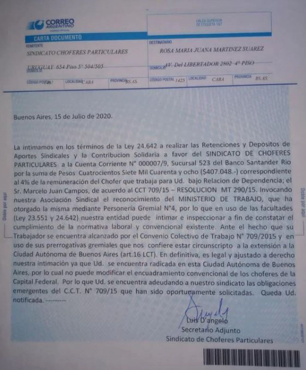 La carta documento contra Mirtha Legrand por una deuda por aportes patronales vinculados a Marcelo, su chofer.