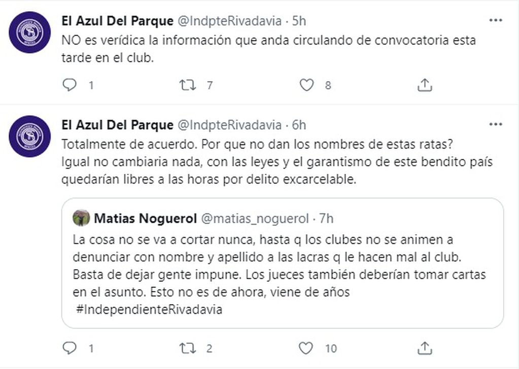 Momentos de tensión en Independiente Rivadavia.
