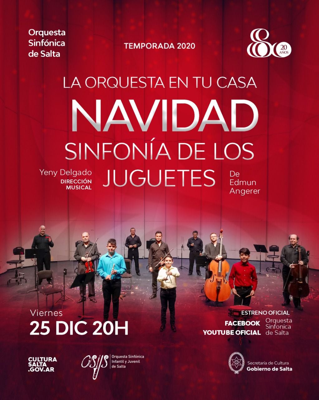 La Orquesta Sinfónica de Salta presenta una edición especial Navideña este viernes a las 20.