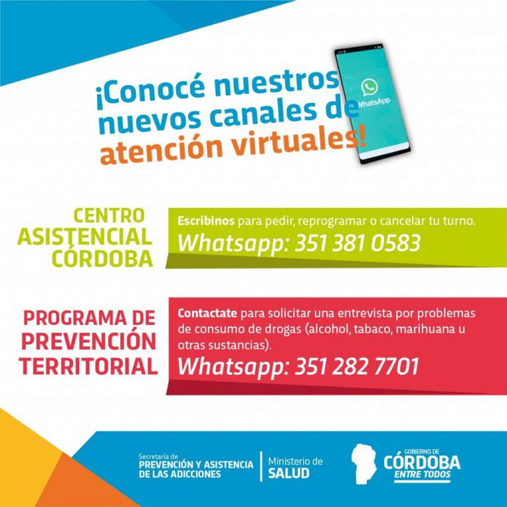 Canales virtuales del Ministerio de Salud de la Nación.