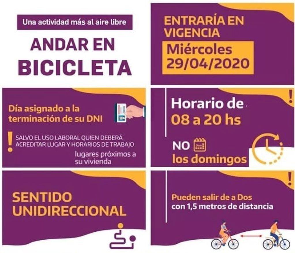 Este miércoles queda habilitado el uso de bicicletas en la vía pública, en Jujuy