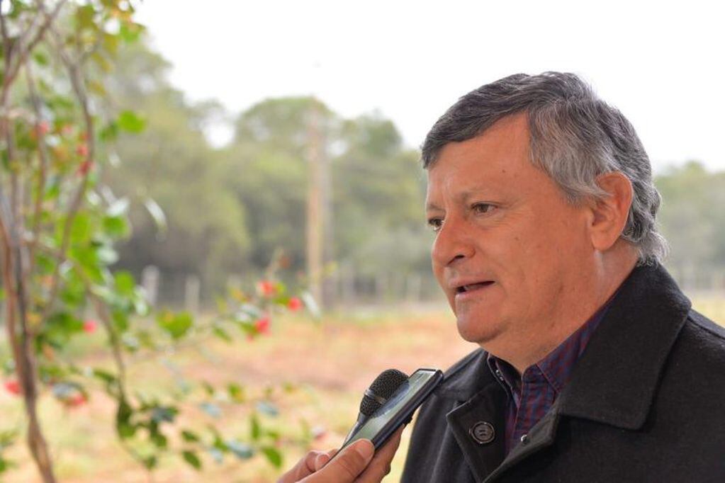 Domingo Peppo durante la reunión de la Asociación de Consorcios Productivos de Servicios Rurales (Web).