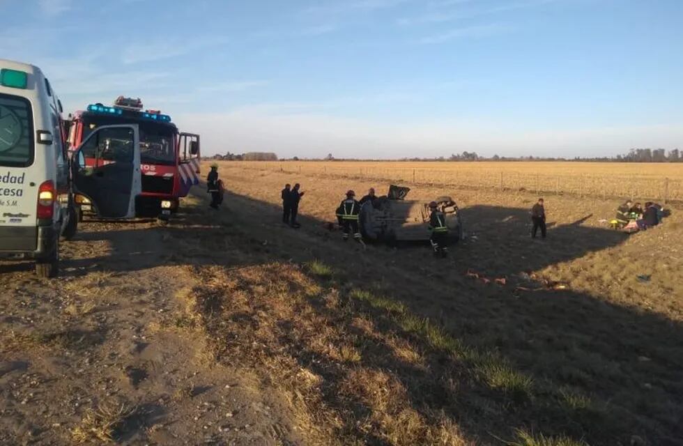 El vuelco de produjo en la Autovía Córdoba-Río Cuarto a la altura de la curva Espinillo.