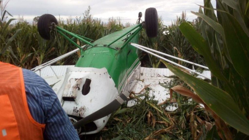 Una avioneta se estrelló en un campo de Mar del Plata y la piloto salió ilesa (Fotos: 0223)