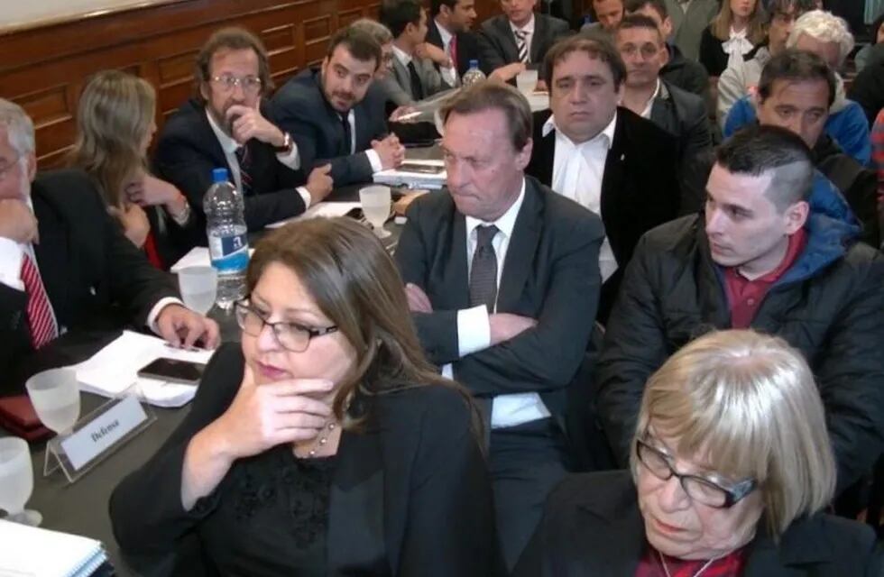 Bordeira, Varisco, Hernández y Celis, uno detrás del otro en el primer día de audiencias en el juicio oral.