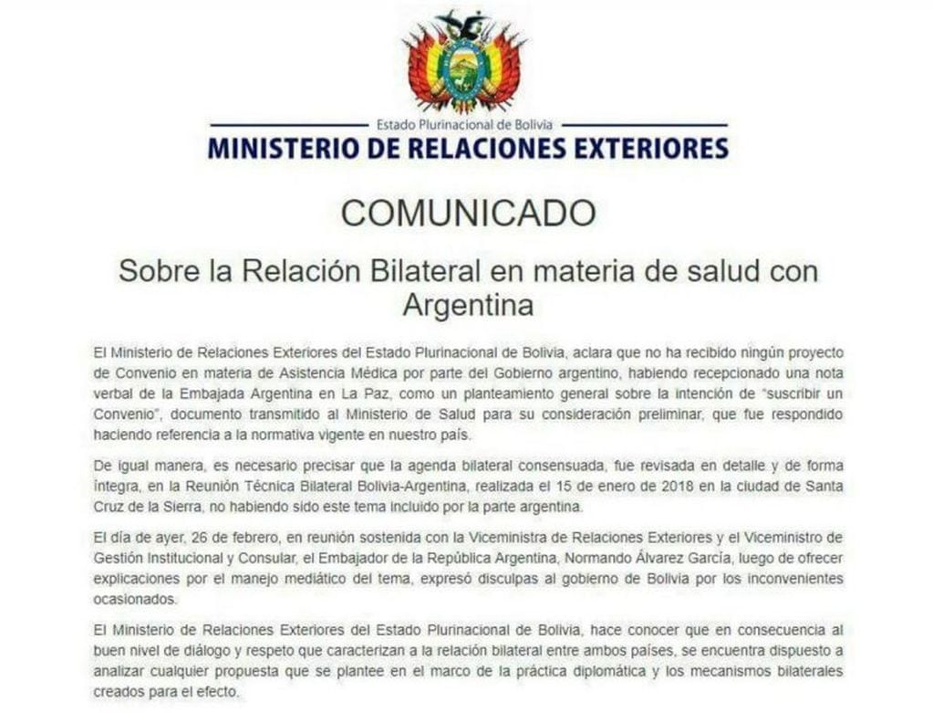 Bolivia Argentina Salud
