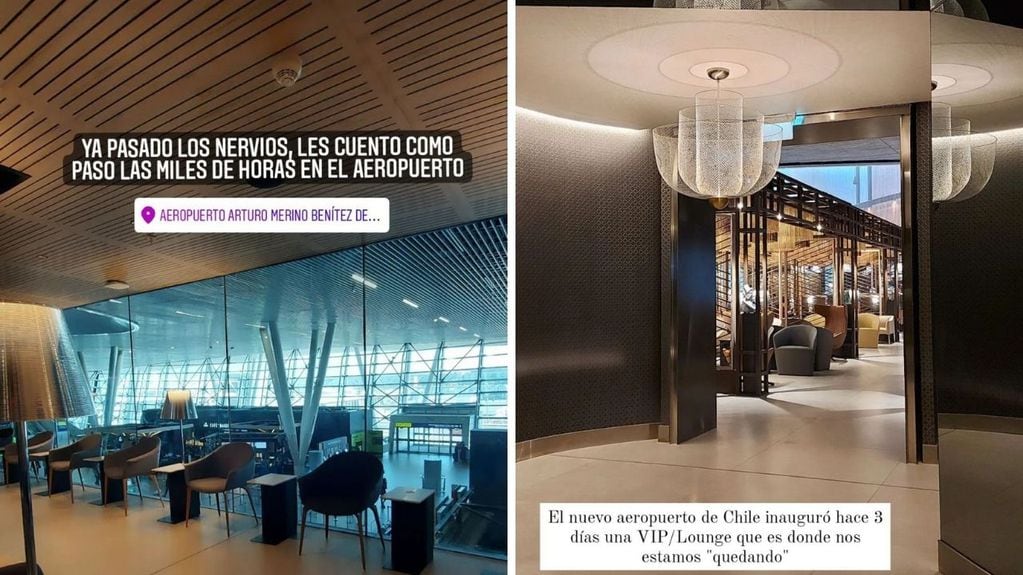 Laura Rez Massud se quedó varada en Chile y disfrutó de los lujos de la VIP del aeropuerto.