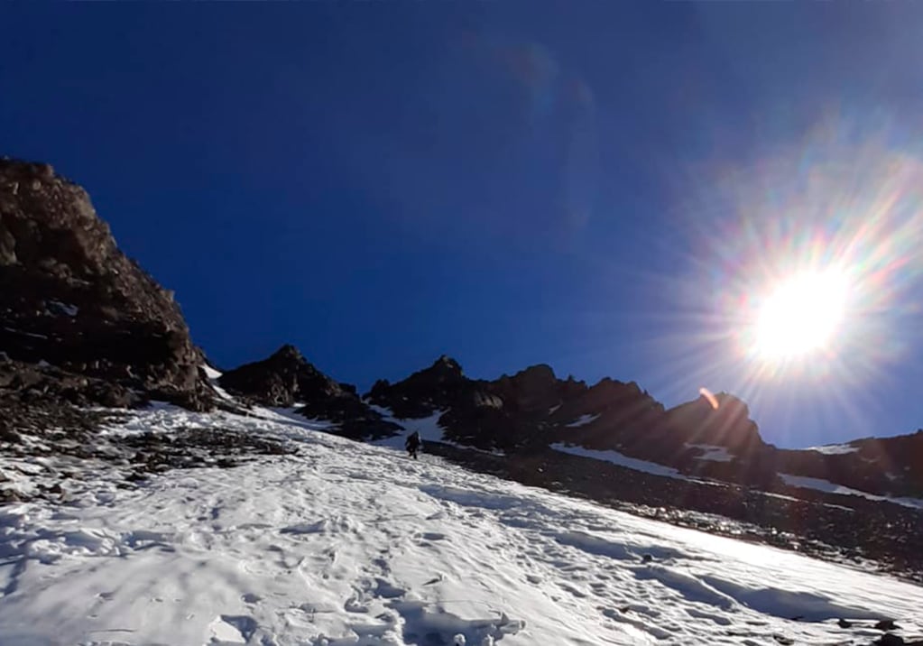 Cerro"El Rincón", en donde quedaron varados los cordobeses alpinistas