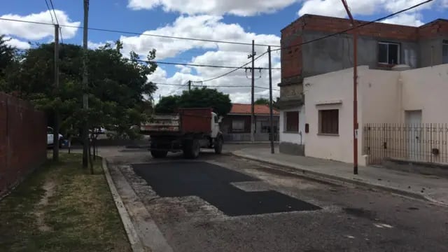 Trabajos de bacheo en Punta Alta