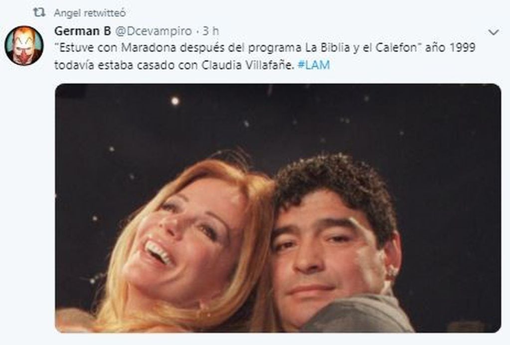 Graciela Alfano contó que tuvo sexo con Diego Maradona después de que ambos participaron del programa La Biblia y el Calefón, en 1995