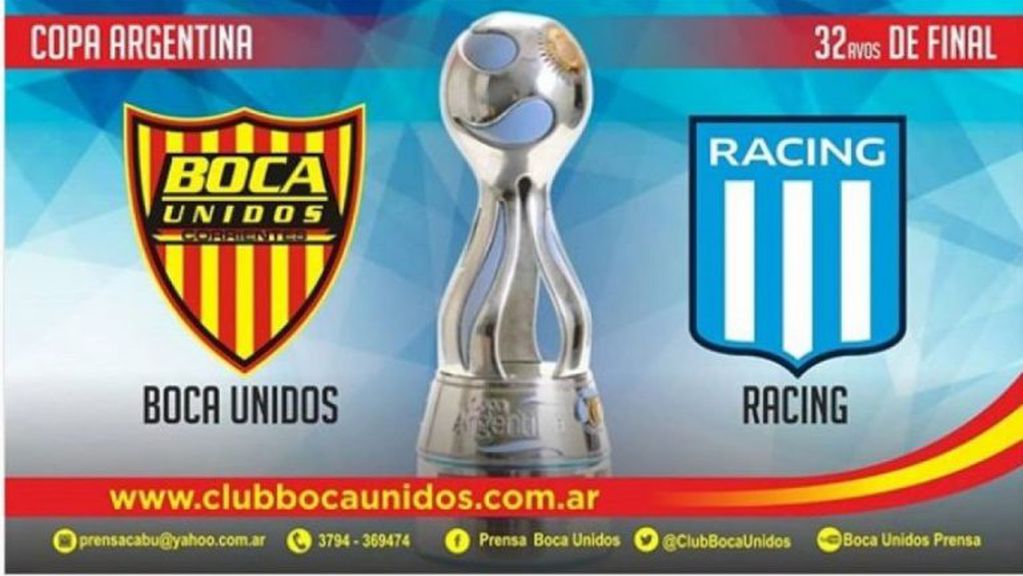 Boca Unidos enfrentará a Racing