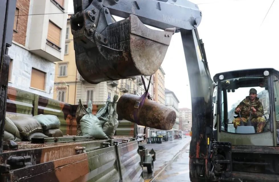 Bomba desactivada en Turín (Twitter: Ejército Italiano)