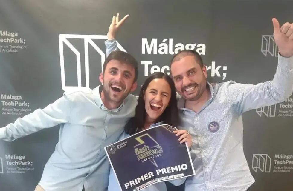 Dos sanjuaninos y un chileno, los ganadores del 'Flash Session Hackathon' de la Universidad de Málaga.
