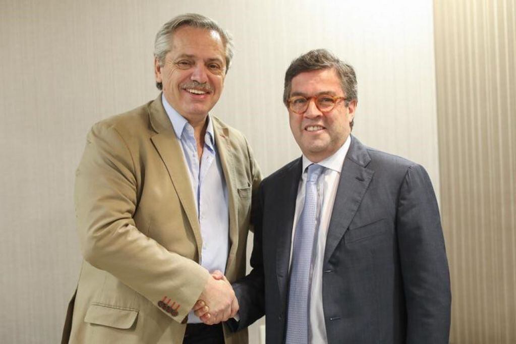 El presidente electo Alberto Fernández y el titular del Banco Interamericano de Desarrollo (BID), Luis Alberto Morenoactualiz