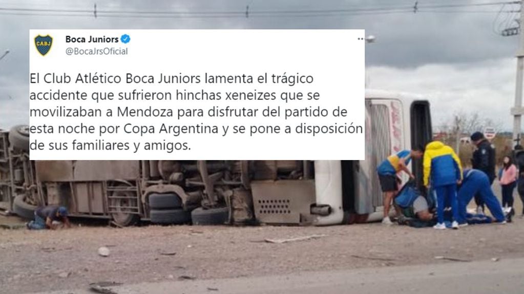 Comunicado de Boca Juniors tras la tragedia del colectivo en Mendoza.
