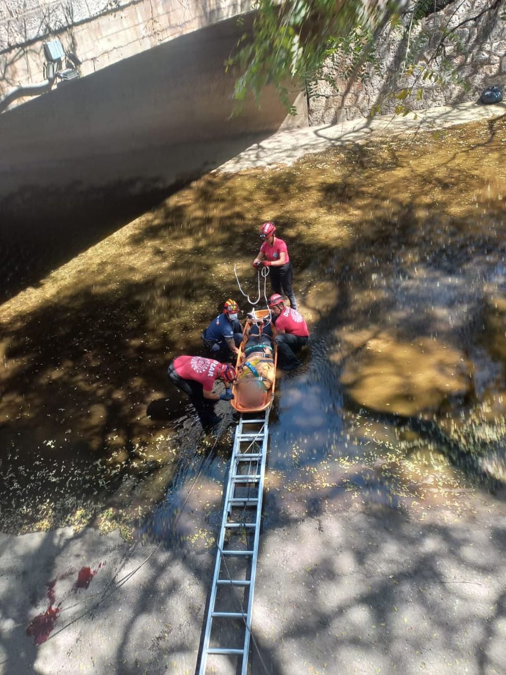 La Cañada. El operativo de rescate. (Policía de Córdoba)