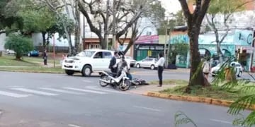 Un motociclista terminó lesionado tras siniestro vial en Posadas