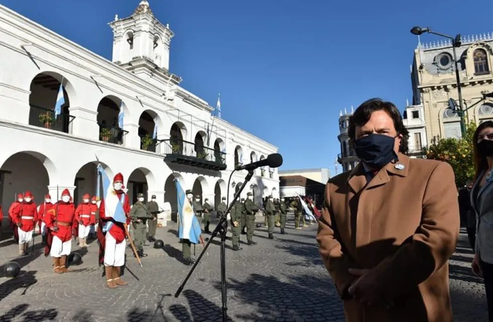 Gustavo Sáenz durante los actos por el 25 de Mayo. (Gobierno de la Provincia de Salta)