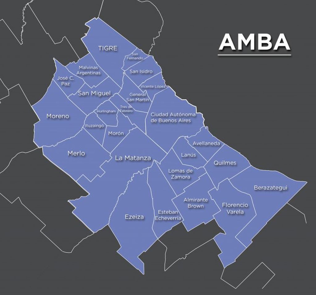 El mapa de AMBA. (Foto: GCBA)