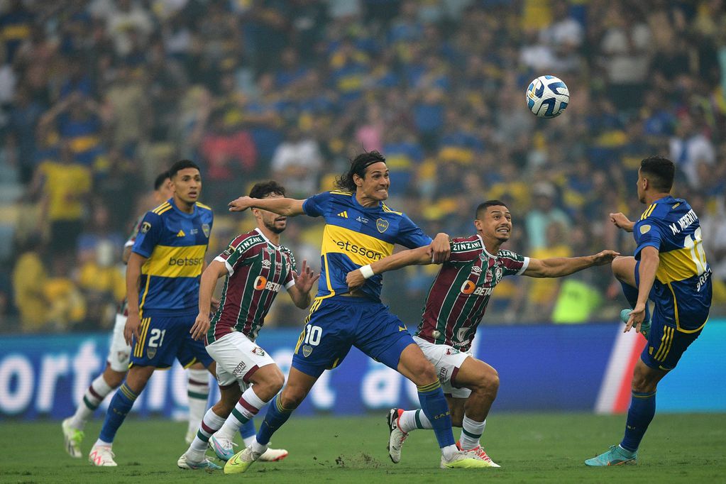 Boca y Fluminenses, en la final de la Copa Libertadores. (Twitter)
