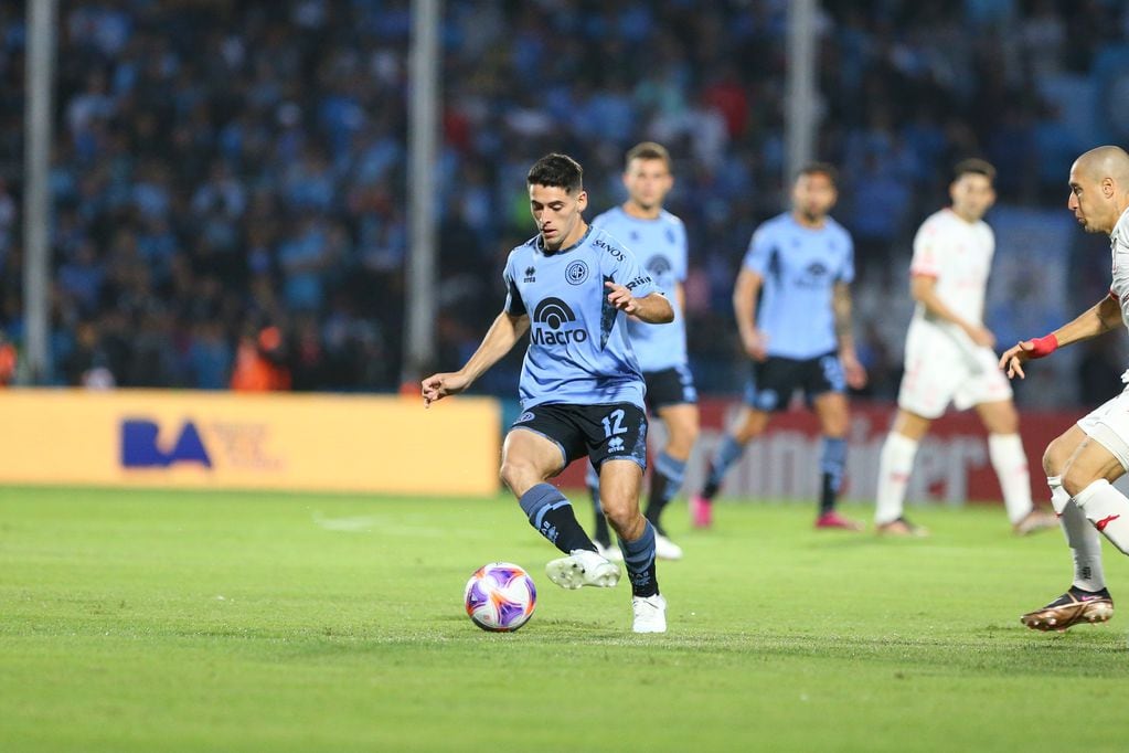 Ulises Sánchez, jugador clave en Belgrano en el partido ante Huracán. (Prensa Belgrano)