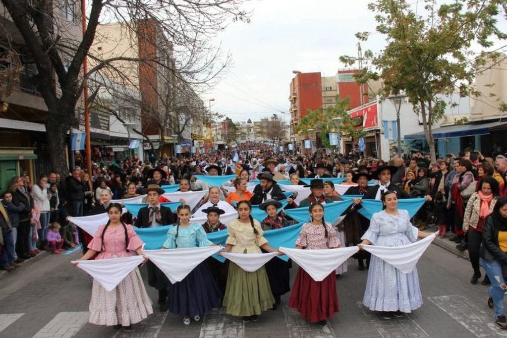 Festejos del 25 de Mayo en Carlos Paz en el 2019. (Foto: archivo).