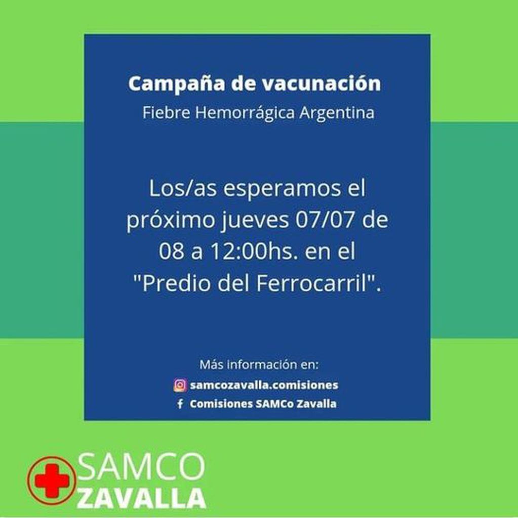 Nueva campaña de vacunación contra la Fiebre Hemorrágica Argentina en Zavalla