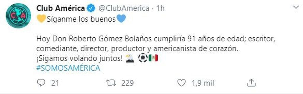 Club América le dedicó un homenaje al actor (web).