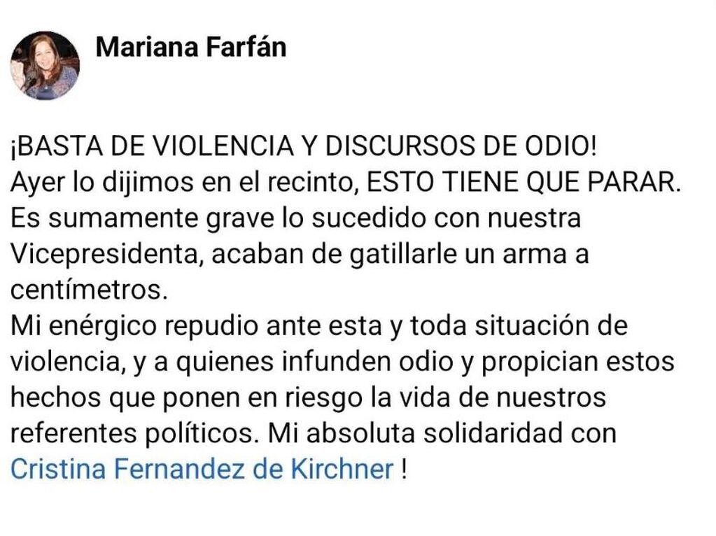 Repudio por el "atentado" contra Cristina Kirchner