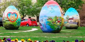 Huevos de pascua gigantes en Croacia