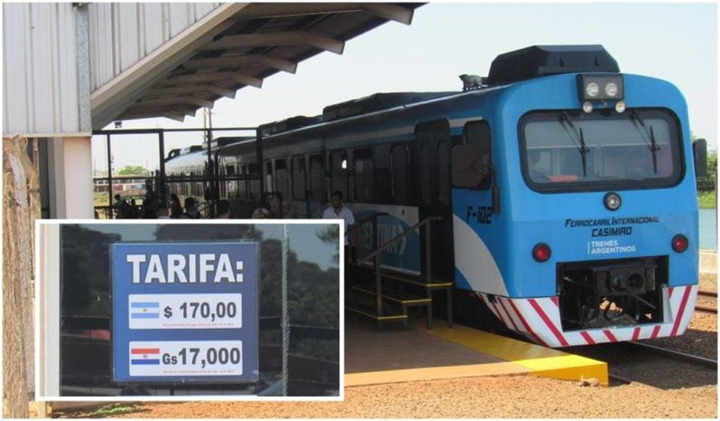 Aumentó a 170 pesos la tarifa del servicio de tren internacional entre Posadas y Encarnación.