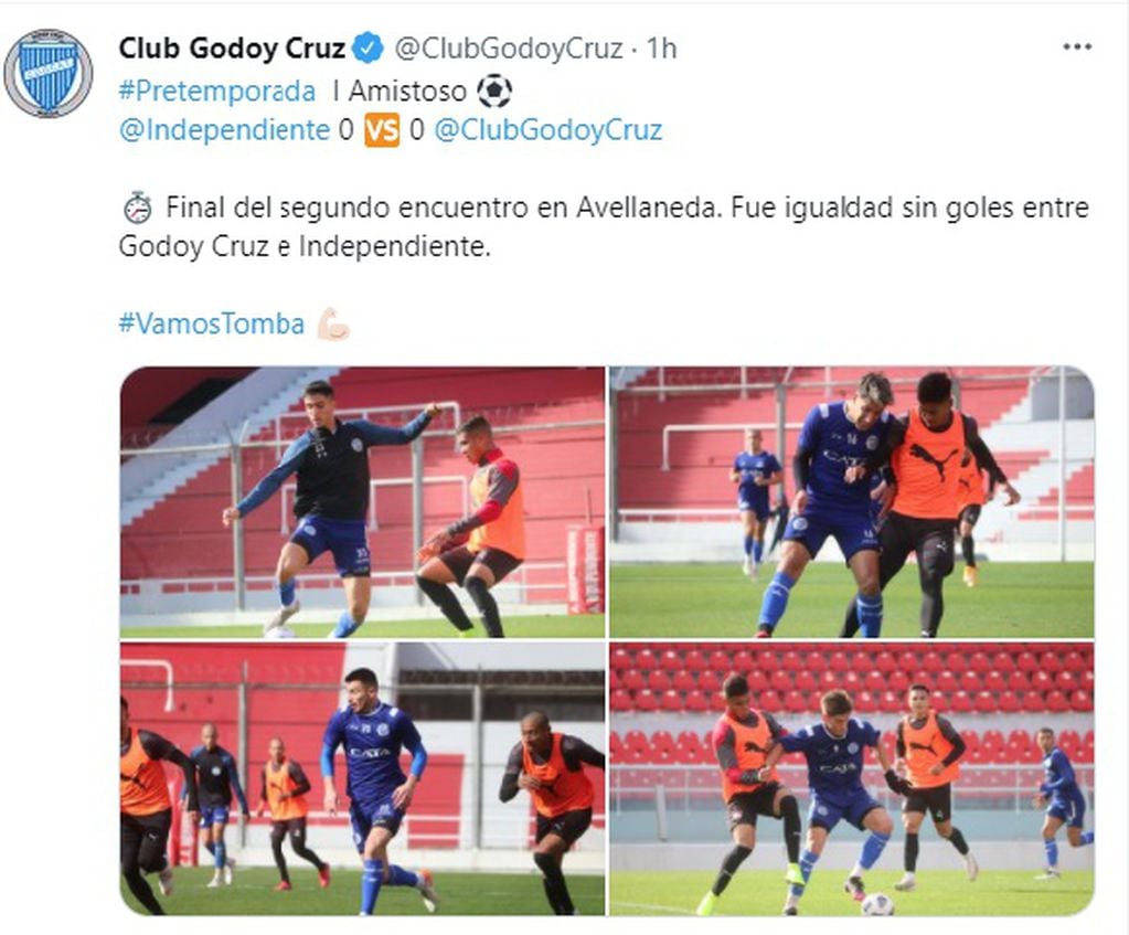 Godoy Cruz e Independiente Avellaneda igualaron sin goles en el segundo amistoso.